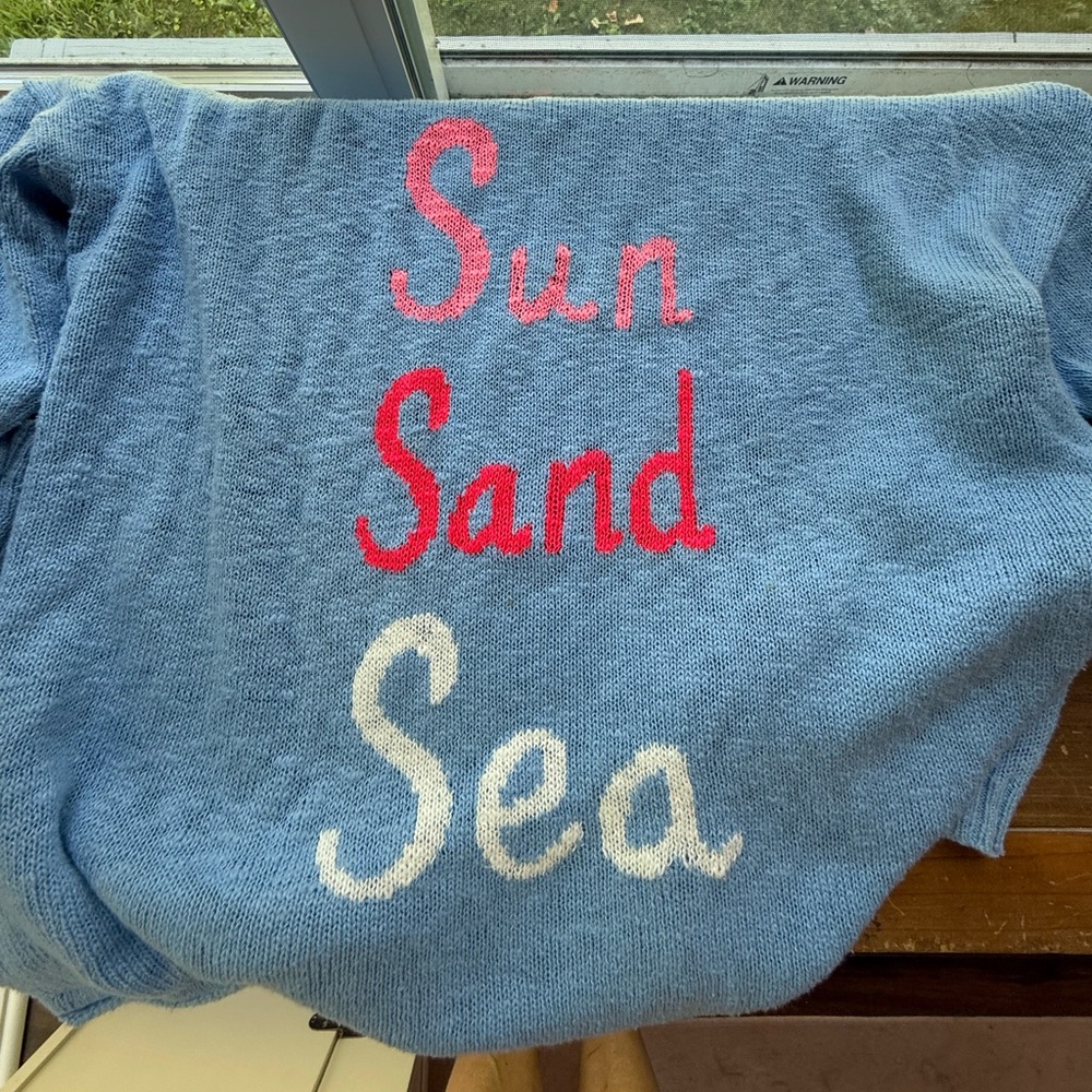 Lilly Pulitzer EUC Pippy Sweater Sun Sand Sea Intarsia Medium Coastal - Picture 5 of 9